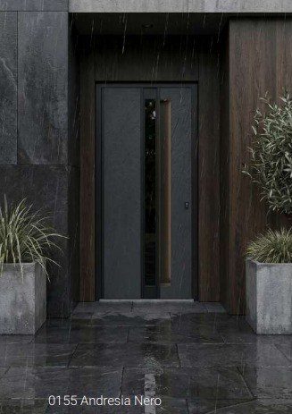 0155 Andresia Nero aluminum entry door