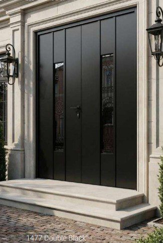 1477 Double Black aluminum entry door