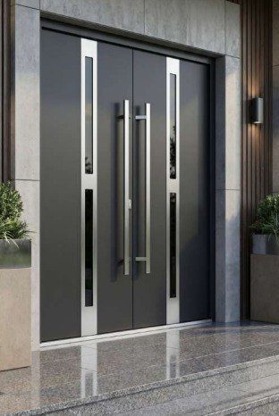 1755 and 6777 Double aluminum entry door