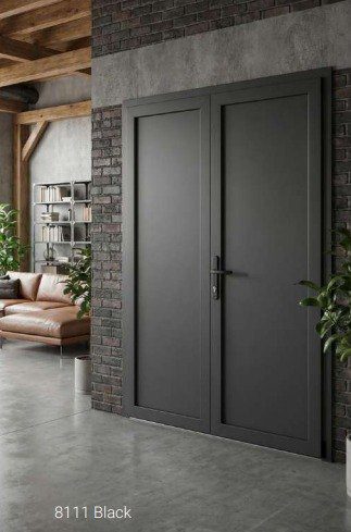 8111 double uPVC entry door in Black