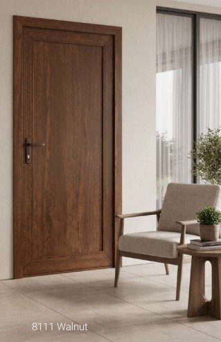 8111 uPVC entry door in Walnut