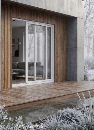 8166 White Silk uPVC sliding patio door