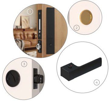 Four handle options for hidden doors