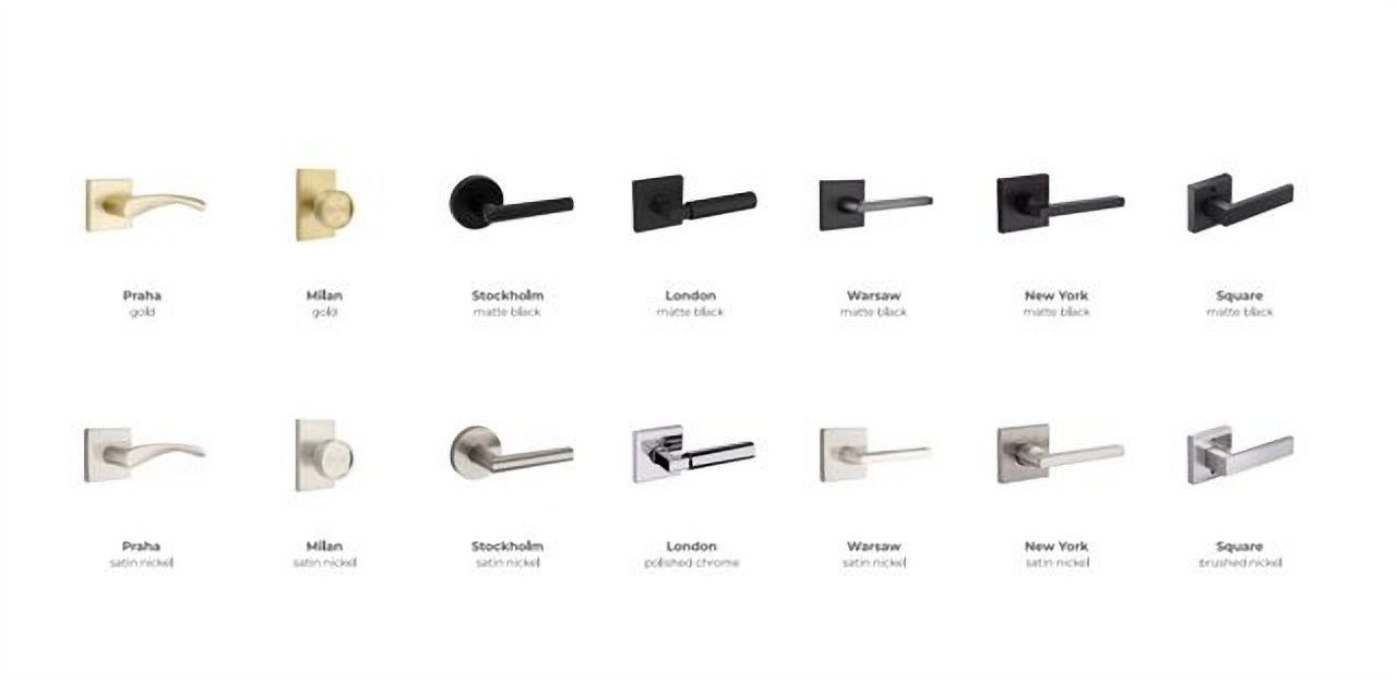 Praha, Milan, Stockholm, London, Warsaw, New York and Square handles