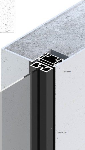 Hidden door frame built into the wall