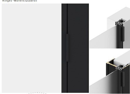 Morells Quadro black hinges on a LUMO door frame