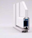 uPVC door leaf with HPL panel, cross-section