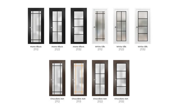 Black Grid French interior doors