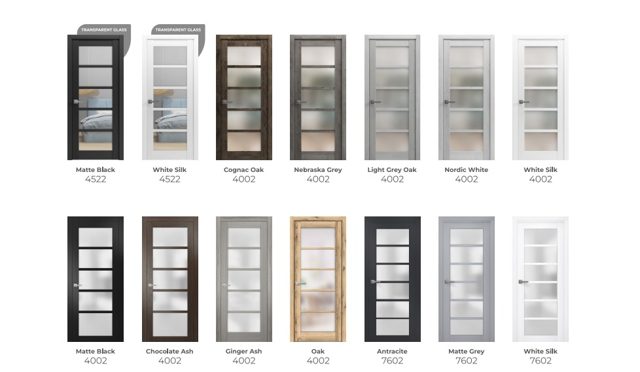 Five-Panel Glass interior doors