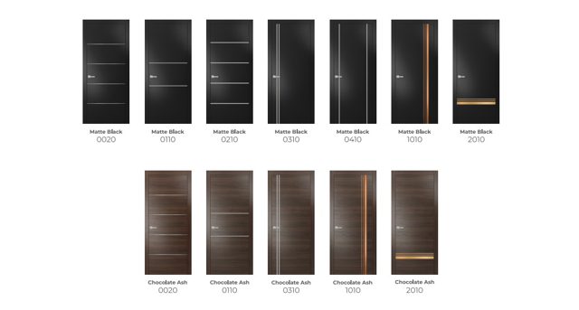 Matte Black & Chocolate Ash interior doors